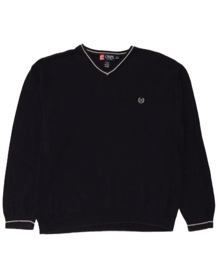 CHAPS Herre V-hals sweater XL Marineblå Bomuld