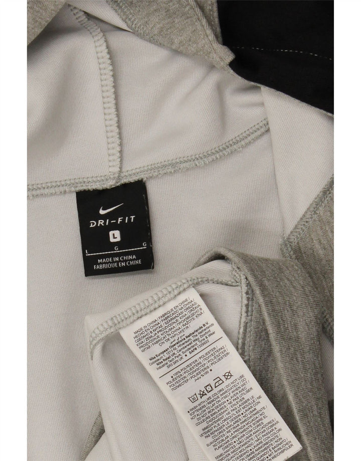 Nike Herre Dri Fit Hættetrøje Sweater med lynlås Large Grå Flecked Polyester