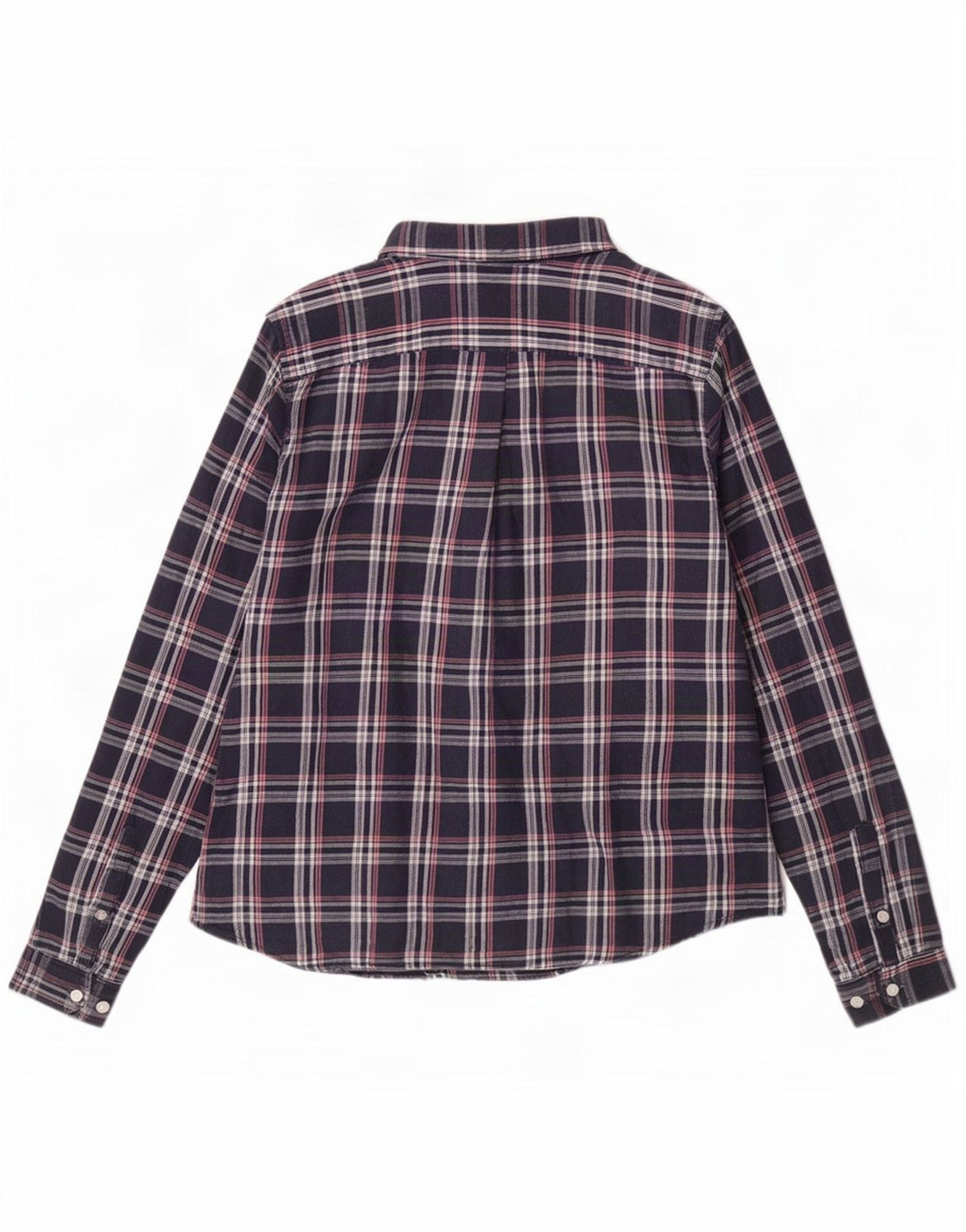 Jack Wills Dame Flanelskjorte UK 12 Medium Navy Blue Ternet Bomuld