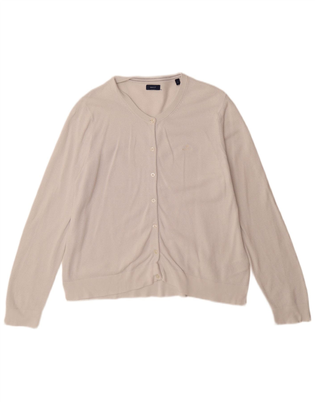 Gant Dame Cardigan Sweater UK 16 Large Off White Bomuld