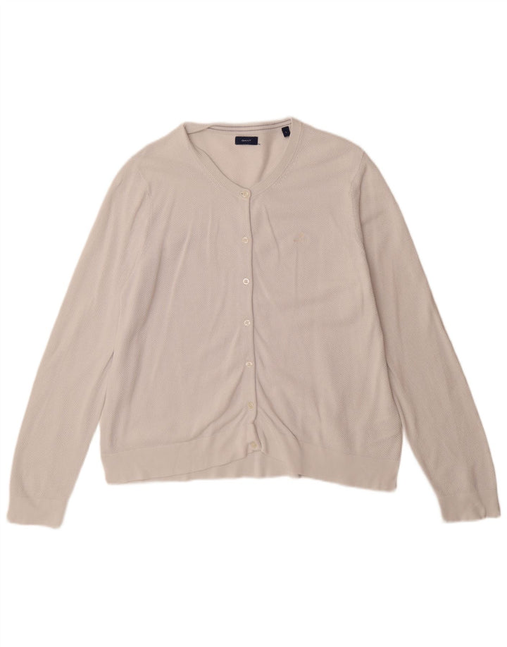 Gant Dame Cardigan Sweater UK 16 Large Off White Bomuld