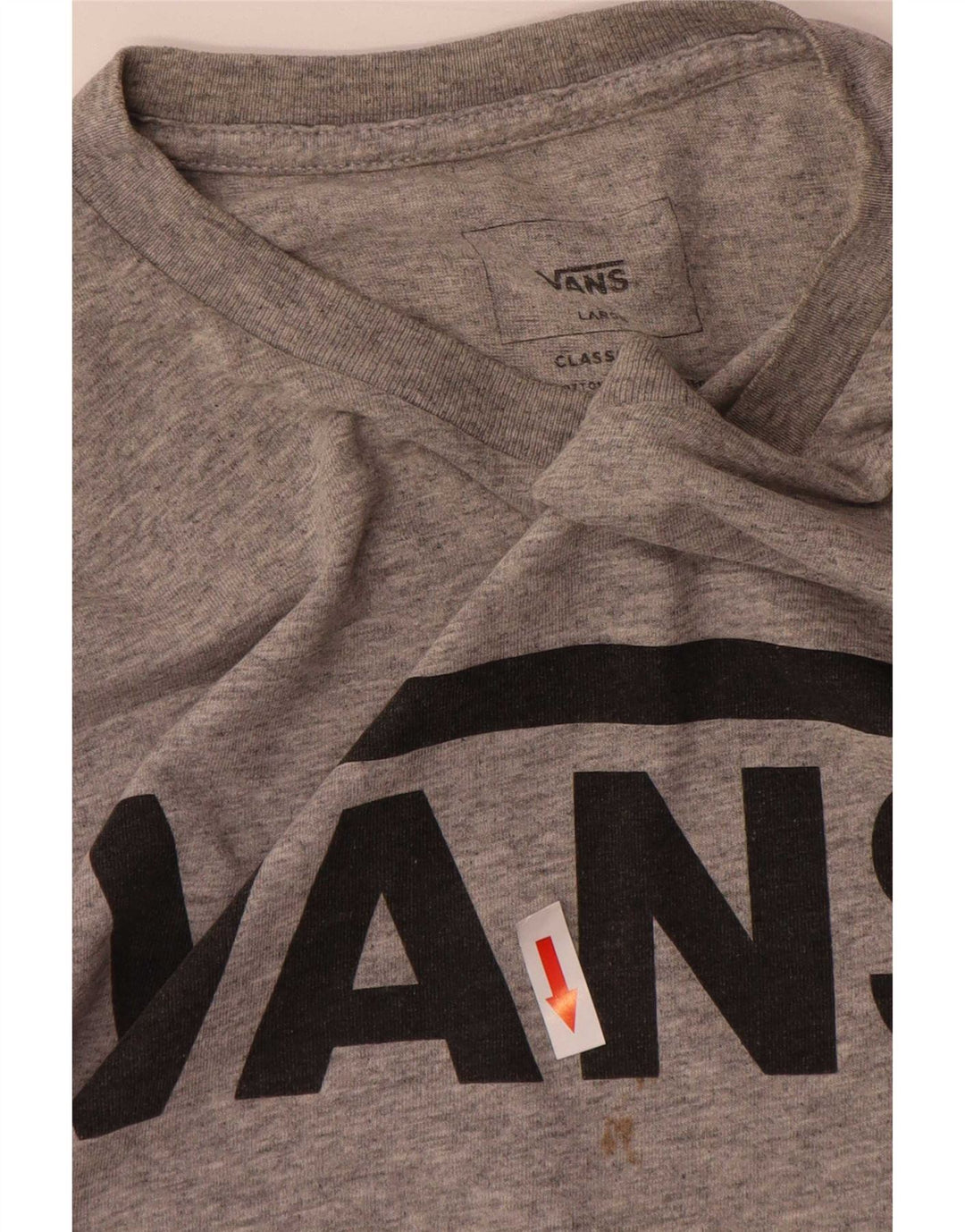 Vans Herre Classic Fit Grafisk Top Langærmet Stor Grå Flecked Bomuld