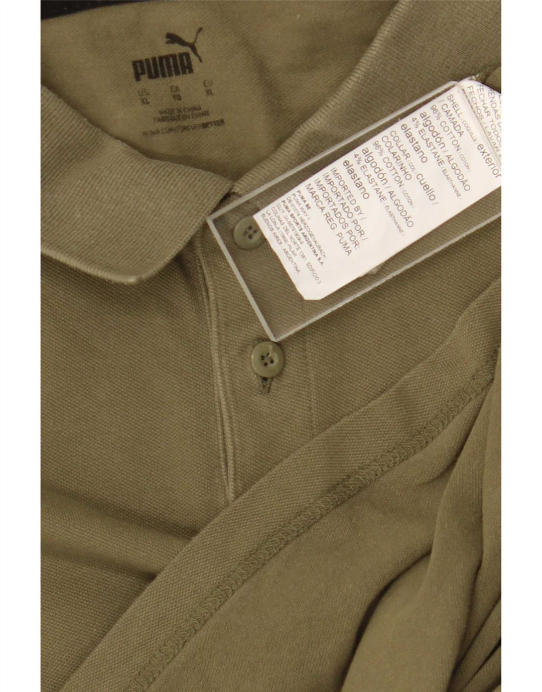 Puma herre poloshirt XL Khaki Bomuld