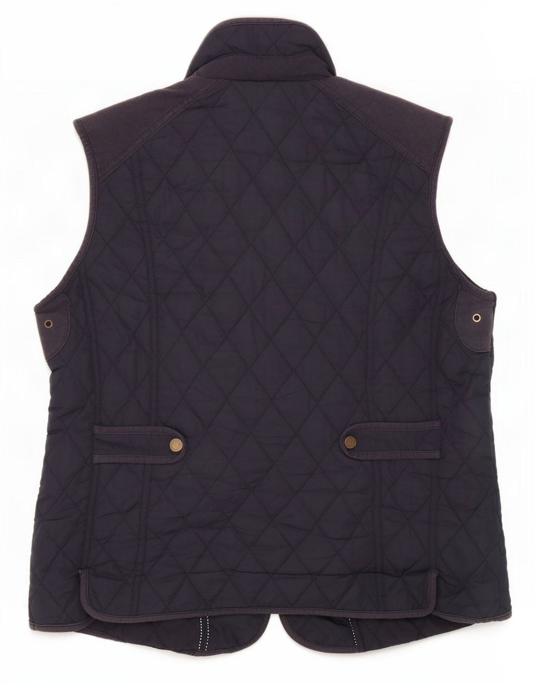 John Lewis Dame Quilted Gilet UK 16 Large Navy Blue Polyester