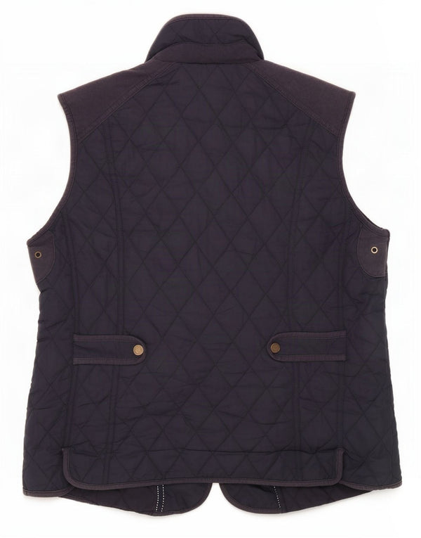 John Lewis Dame Quilted Gilet UK 16 Large Navy Blue Polyester