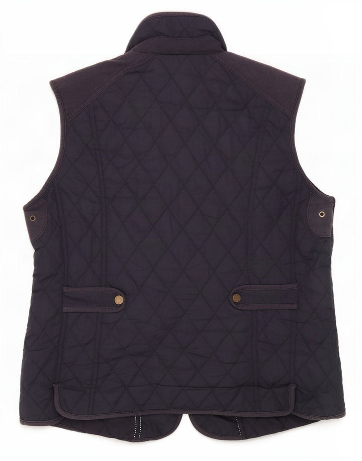 John Lewis Dame Quilted Gilet UK 16 Large Navy Blue Polyester