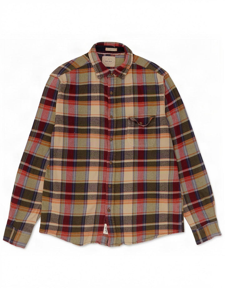 White Stuff Herre Classic Fit Flanellskjorte Medium Grøn Ternet Bomuld