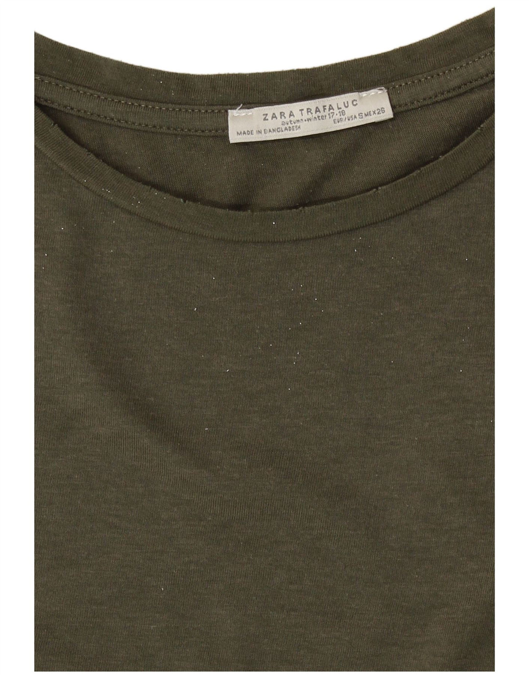 Zara Dame Oversized T-Shirt Top UK 10 Small Khaki