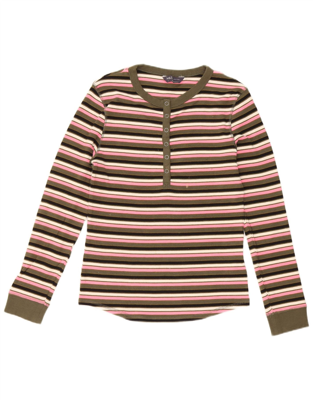 Marks & Spencer Dametop Langærmet UK 10 Small Multicolored Striped