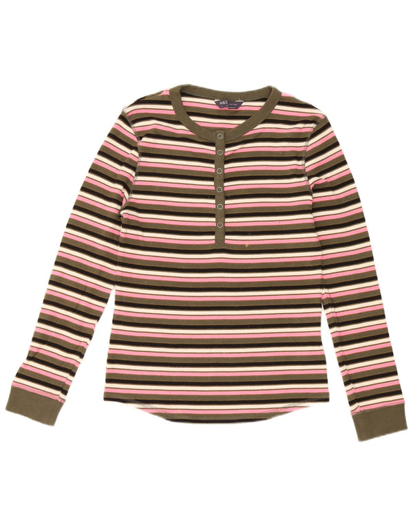 Marks & Spencer Dametop Langærmet UK 10 Small Multicolored Striped