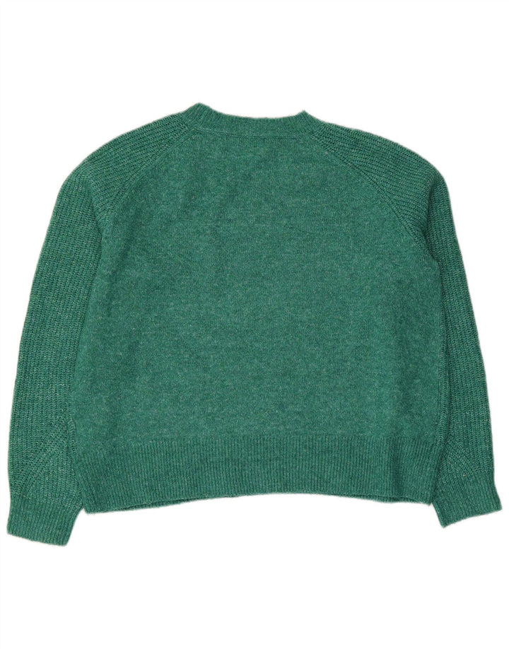 Marks & Spencer Dame sweater med rund hals DK 14 Medium Grøn Flecked