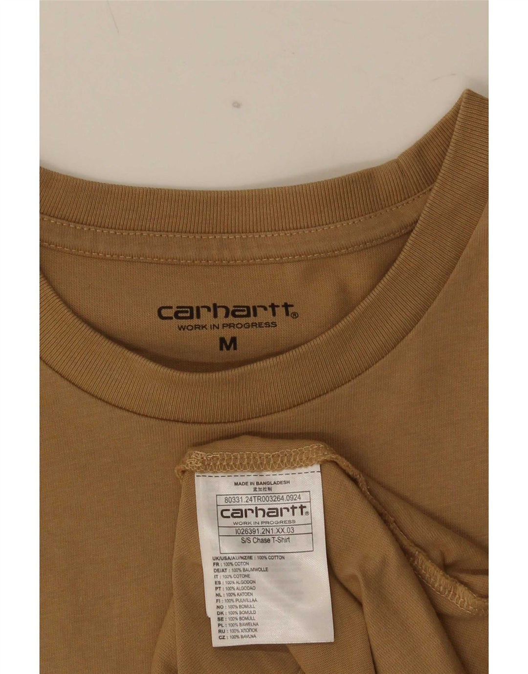 Carhartt Herre T-Shirt Top Medium Brun Bomuld