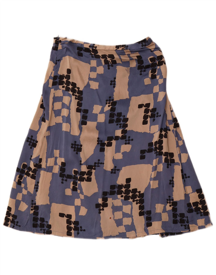 LES COPAINS Dame 2-delt nederdelsæt IT 42 Medium W28 Blå Geometrisk Silke