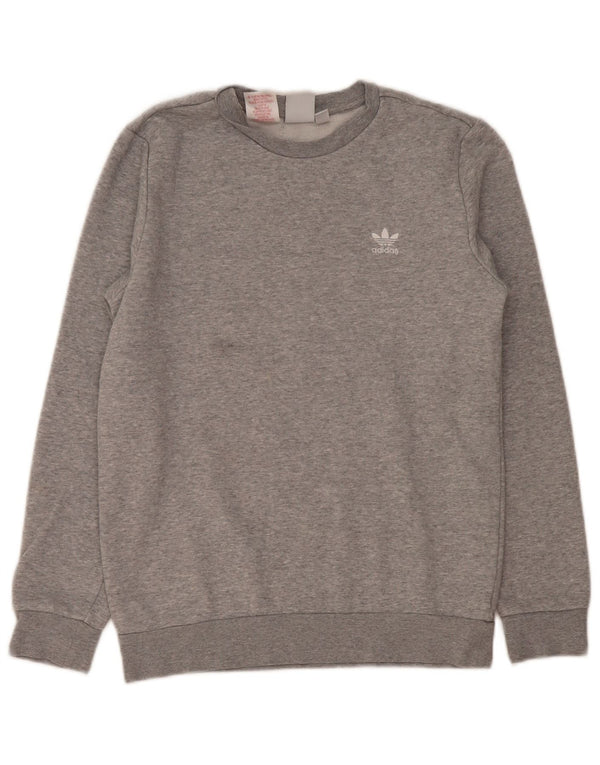 Adidas Boys Sweatshirt Jumper 13-14 år Grå Flecked Bomuld