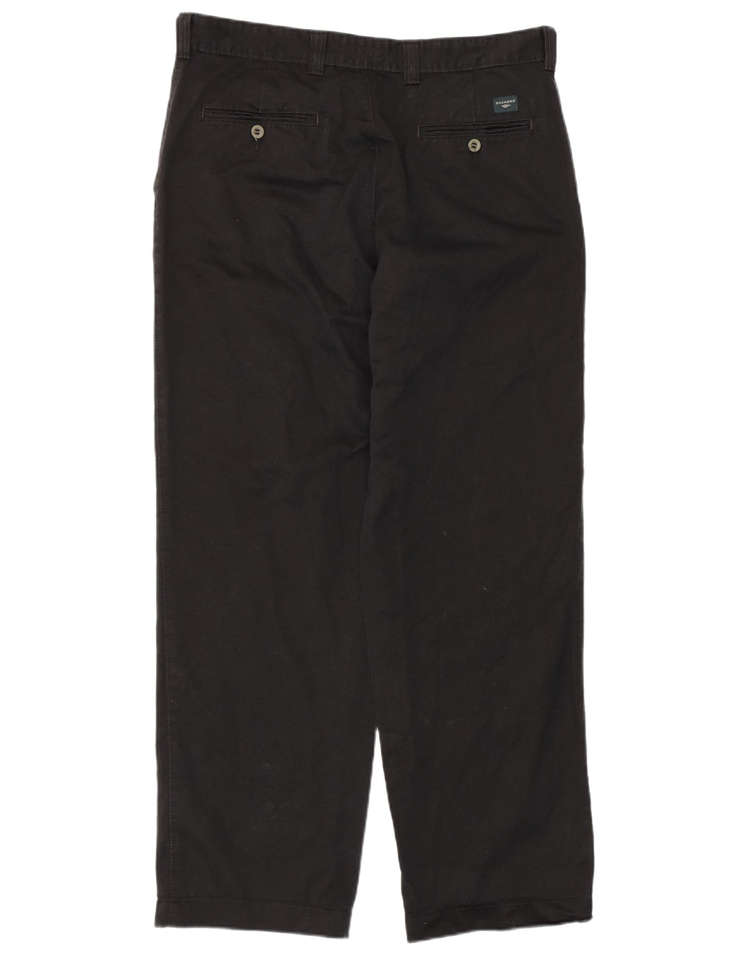 DOCKERS Straight Chino-bukser til mænd W36 L32 Sort bomuld