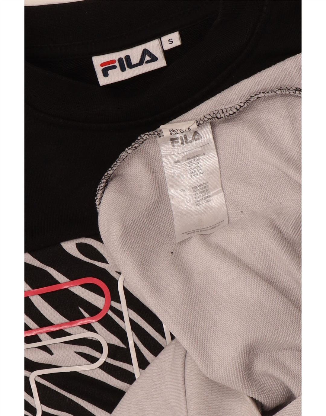 Fila Herre Grafisk Sweatshirt Jumper Lille Hvid Colourblock Bomuld
