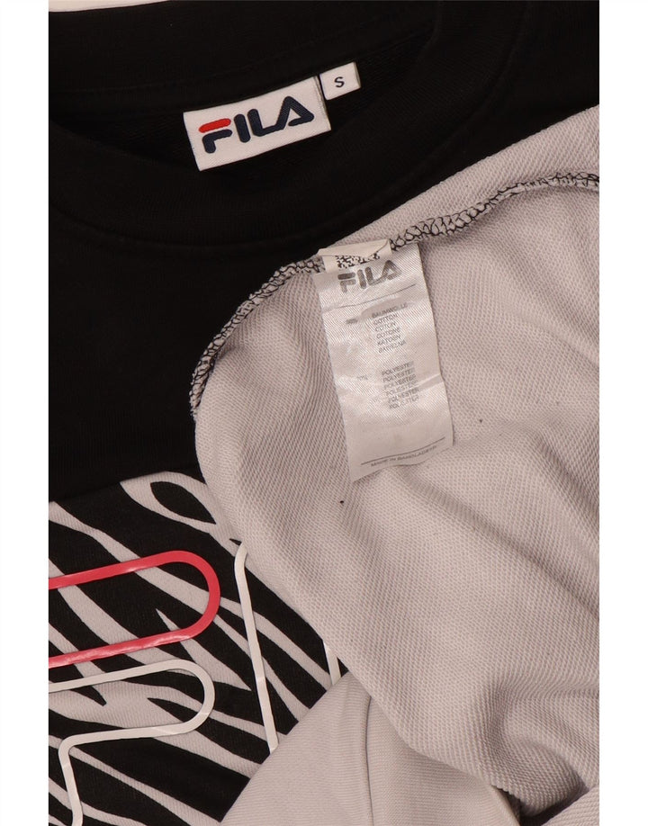 Fila Herre Grafisk Sweatshirt Jumper Lille Hvid Colourblock Bomuld
