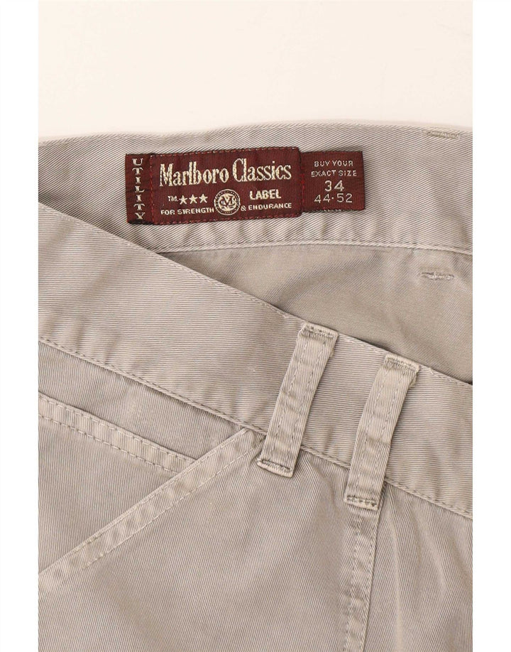 Marlboro Classics Herre Cargo Shorts Large W34 Grå Bomuld