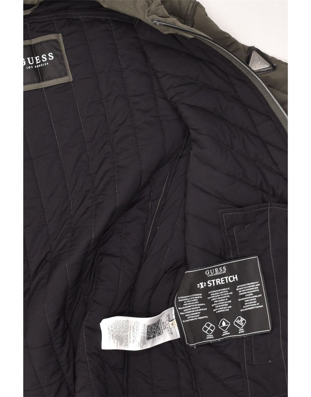 GUESS Womens Padded Jacket UK 14 Medium Grey Polyester | Vintage Guess | Thrift | Second-Hand Guess | Used Clothing | Messina Hembry 