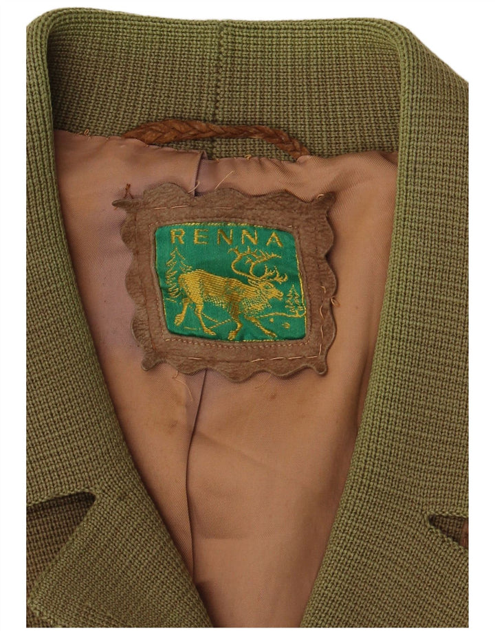 Renna Herre strik ruskindsjakke UK 38 Medium Khaki