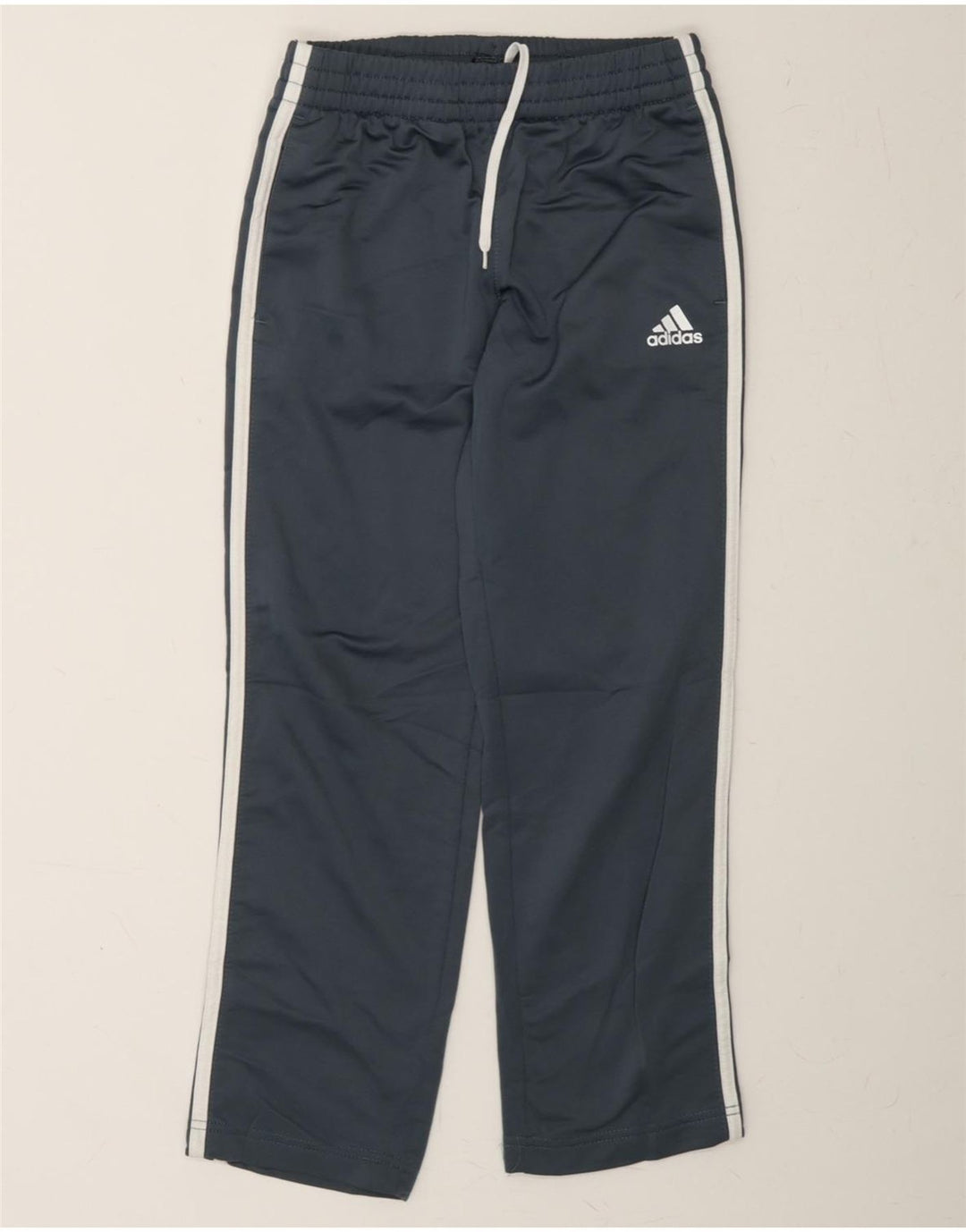 ADIDAS Boys Tracksuit Trousers 7-8 Years Small Navy Blue Polyester Vintage Adidas and Second-Hand Adidas from Messina Hembry 