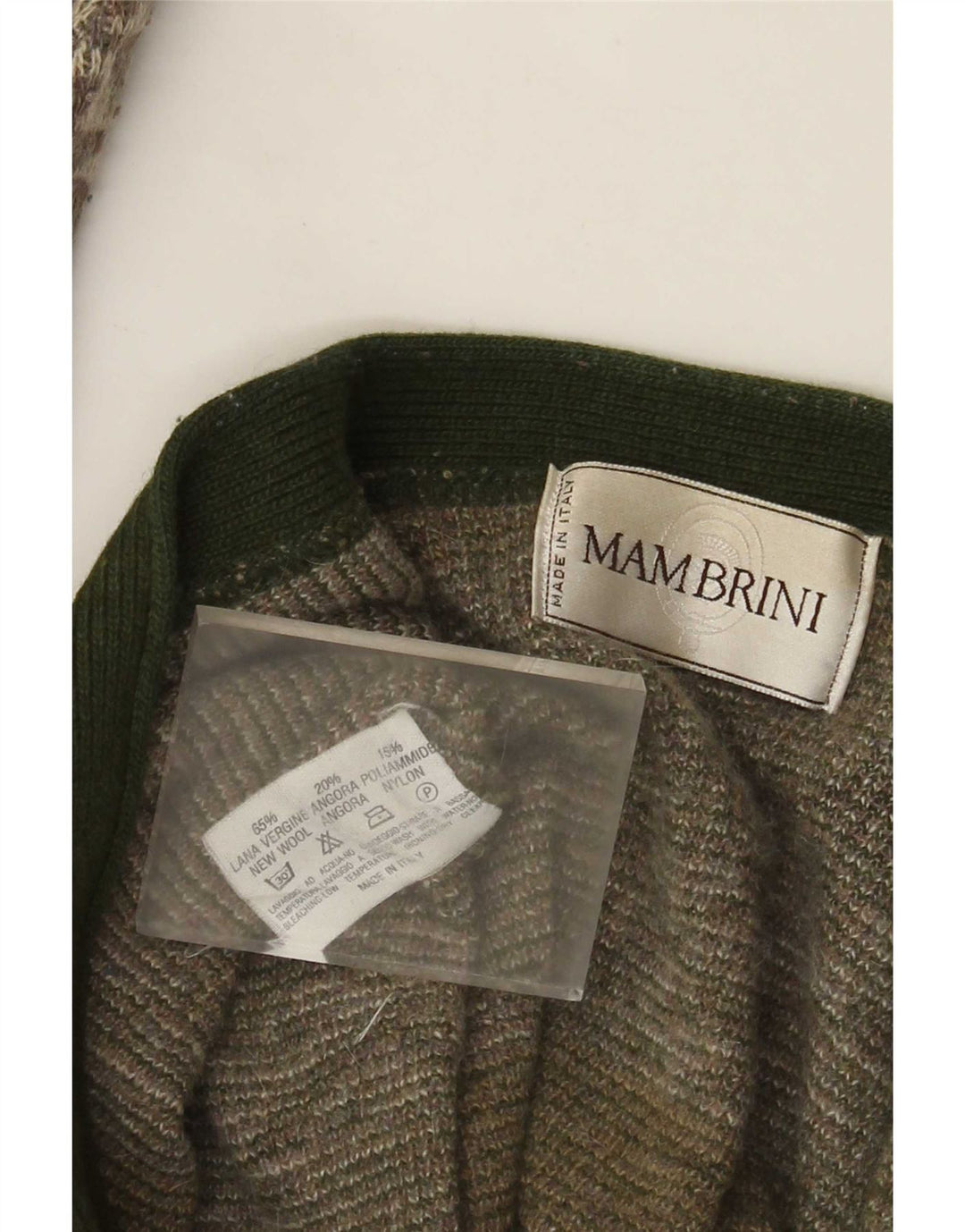 Vintage herre cardigan sweater Stor grøn geometrisk uld