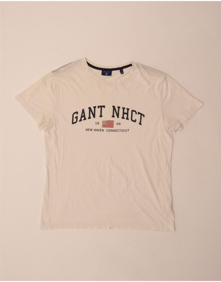 GANT Grafisk T-shirt top til mænd Stor hvid bomuld