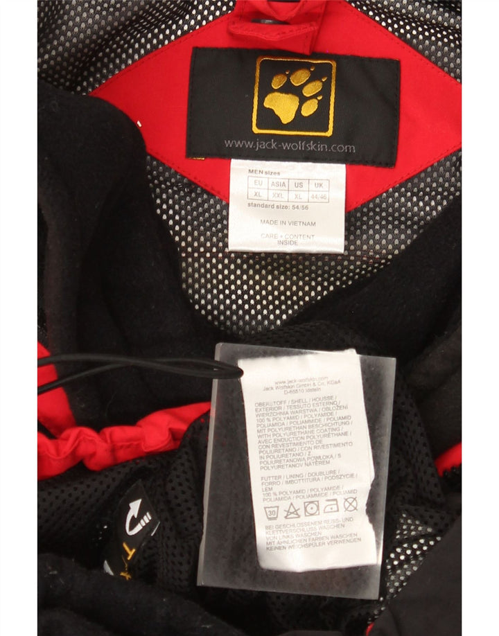 Jack Wolfskin Regnjakke til mænd UK 44/46 XL Rød Colourblock Polyamid
