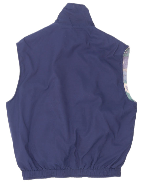 Vintage Herre Vendbar Fleece Gilet UK 42 XL Blå