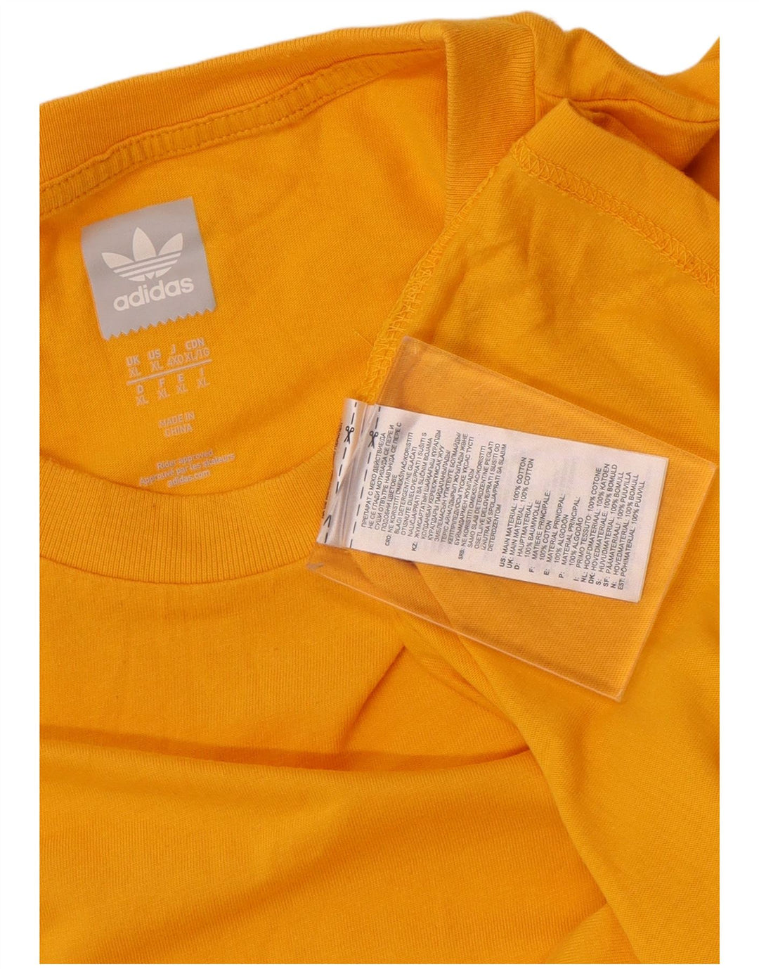 Adidas Herre T-Shirt Top XL Gul Bomuld