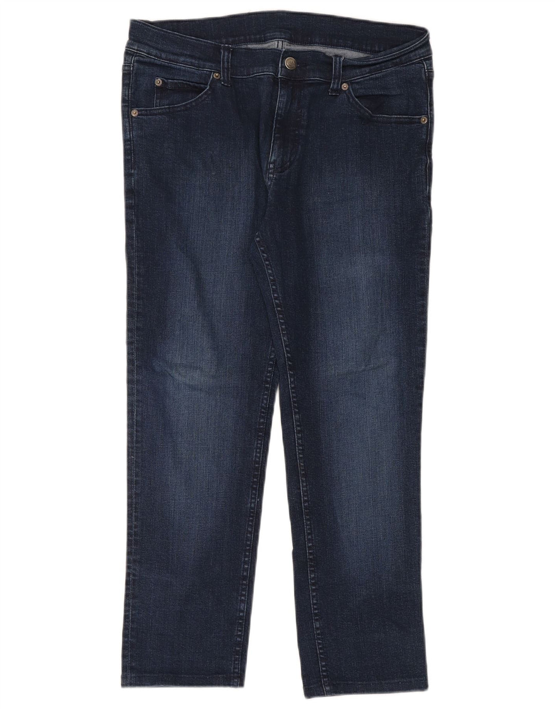 Billig mandag Dame Straight Jeans W32 L26 Marineblå Bomuld