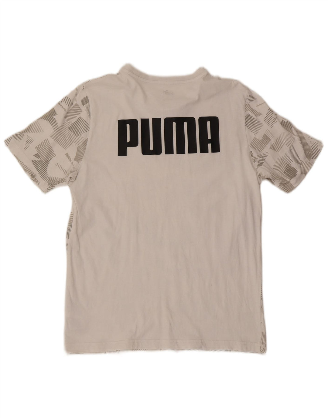 Puma Herre grafisk T-shirt Top Medium Hvid Geometrisk Bomuld