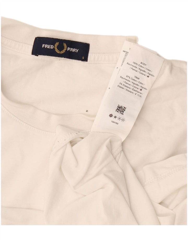 Fred Perry Herre grafisk T-shirt Top Lille hvid bomuld
