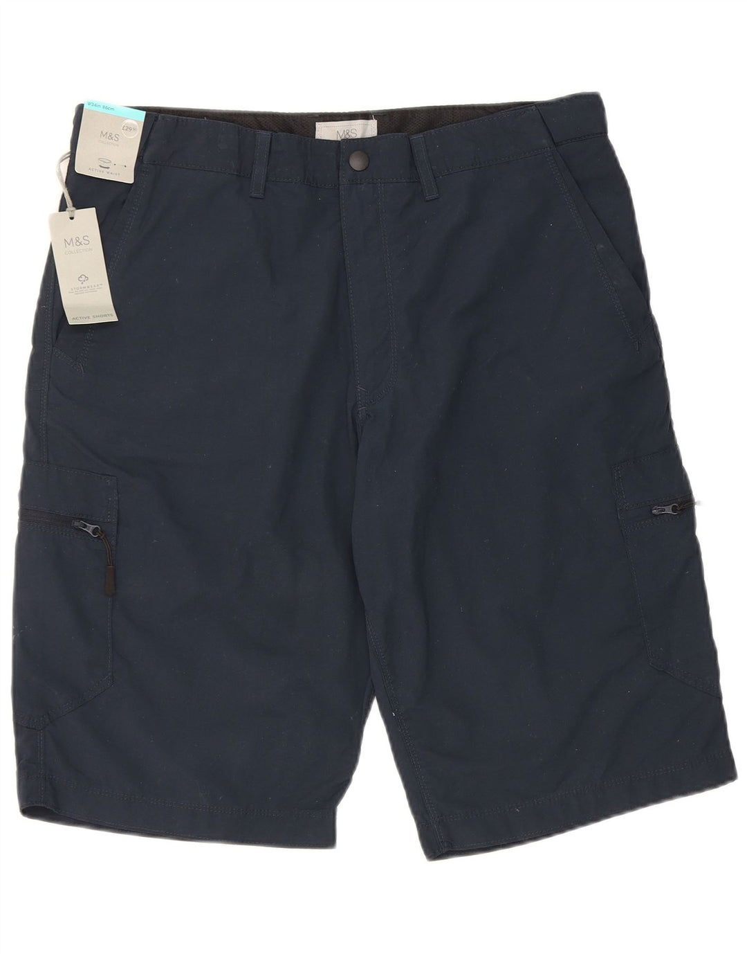 Marks & Spencer Herre Cargo Bukser W34 Large Navy Blue Bomuld