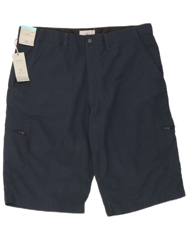 Marks & Spencer Herre Cargo Bukser W34 Large Navy Blue Bomuld