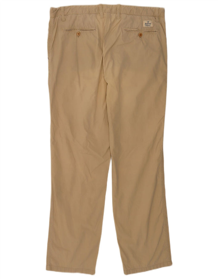 Avirex Herre Regular Chino Bukser W38 L32 Khaki Bomuld