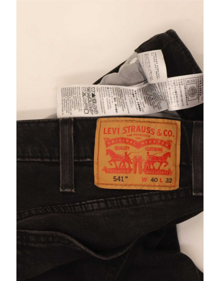 Levi's Herre 541 tilspidsede jeans W40 L32 sort bomuld