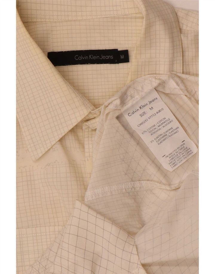 Calvin Klein Jeans Herreskjorte Medium Off White Ternet bomuld