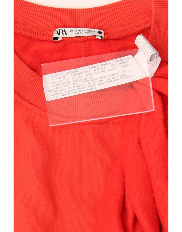 ZARA Mens Sleeveless Sweatshirt Jumper Small Red Cotton Vintage Zara and Second-Hand Zara from Messina Hembry 