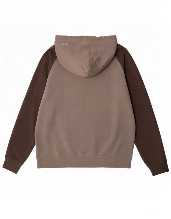 Nike Herre Swoosh Grafisk Hoodie Jumper XL Grå Colourblock Bomuld
