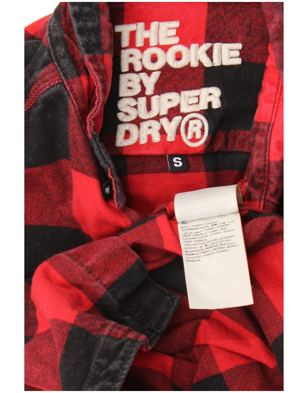 Superdry Herre The Rookie Ternet grafisk flannelskjorte Lille rød ternet