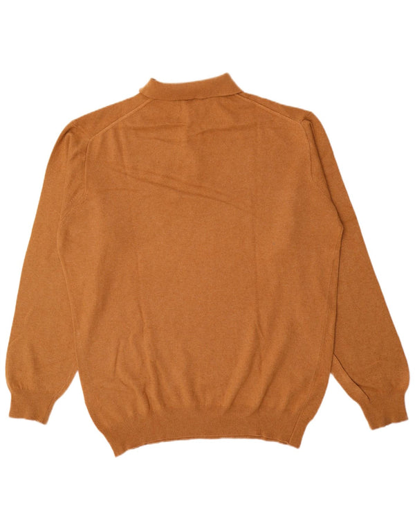 Breuninger Herre Polo Neck Jumper Sweater IT 56 2XL Brun Merinould