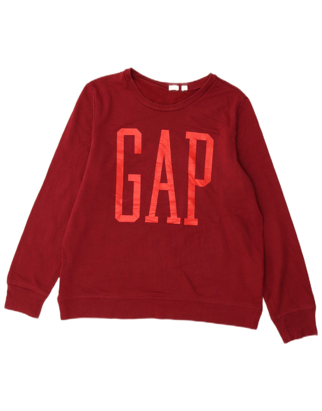 Gap Womens Graphic Sweatshirt Jumper UK 14 Medium Burgundy Cotton