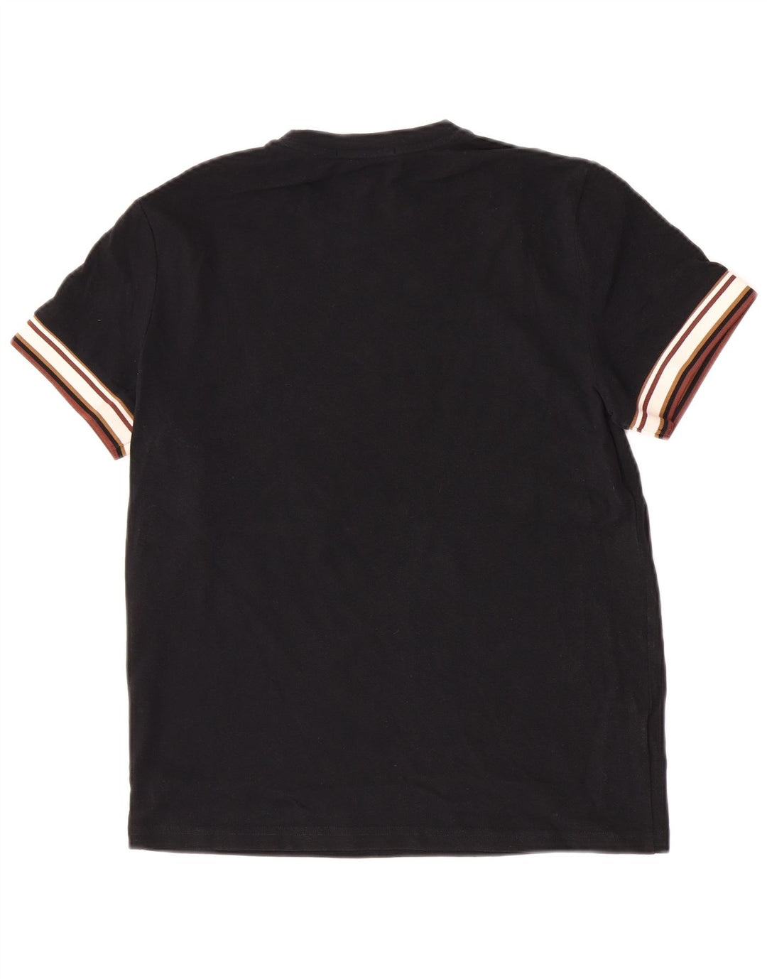 Fred Perry Herre T-shirt Top Medium Sort Colourblock Bomuld