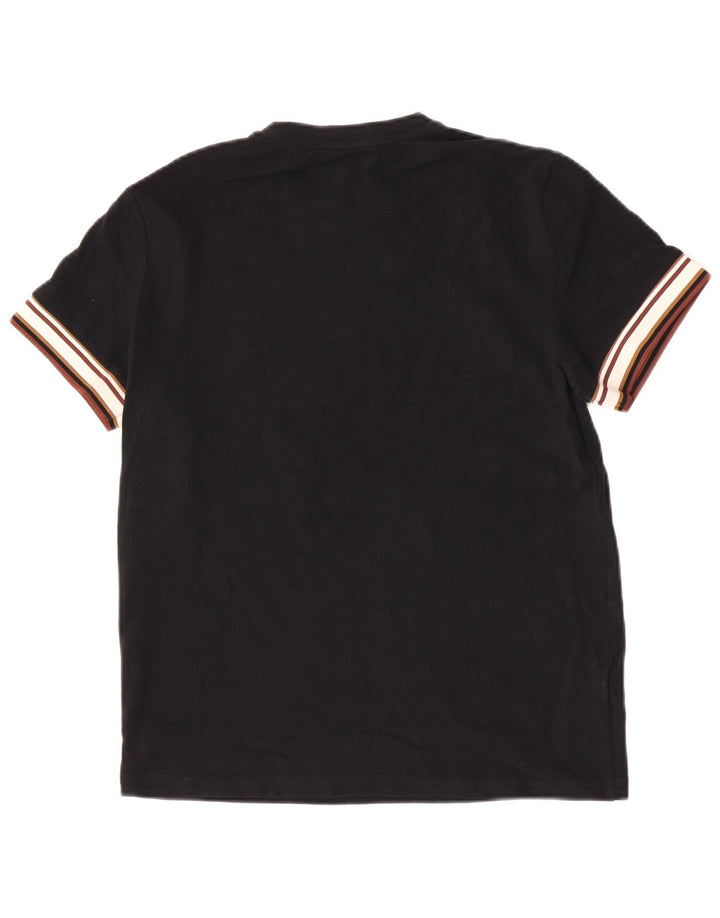 Fred Perry Herre T-shirt Top Medium Sort Colourblock Bomuld
