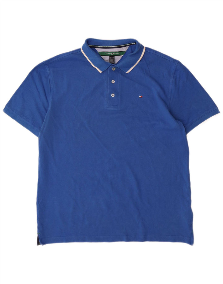 Tommy Hilfiger Herre poloshirt Medium Blue Bomuld