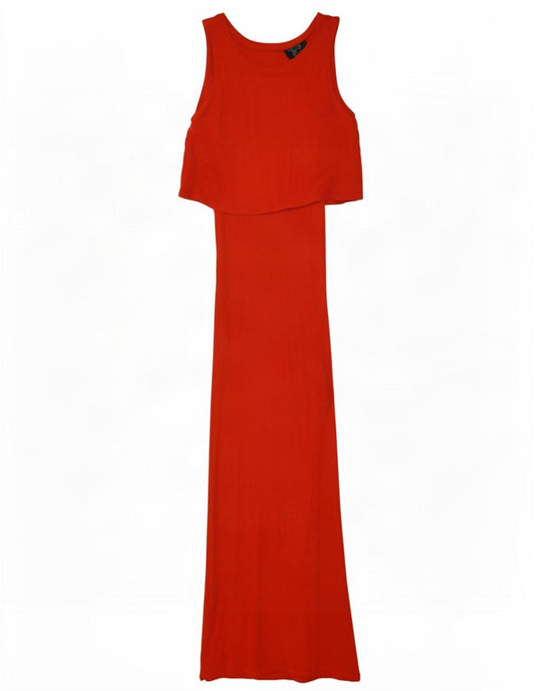 Topshop Womens Sleeveless Maxi Dress UK 8 Small Red