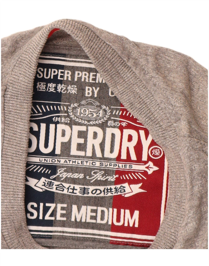 SUPERDRY Herre grafisk T-shirt top mellemgrå bomuld