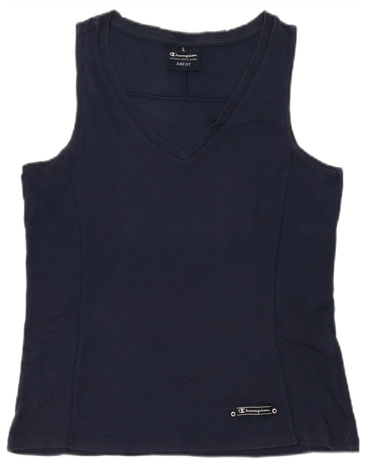 Champion Damevest Top UK 14 Large Navy Blue