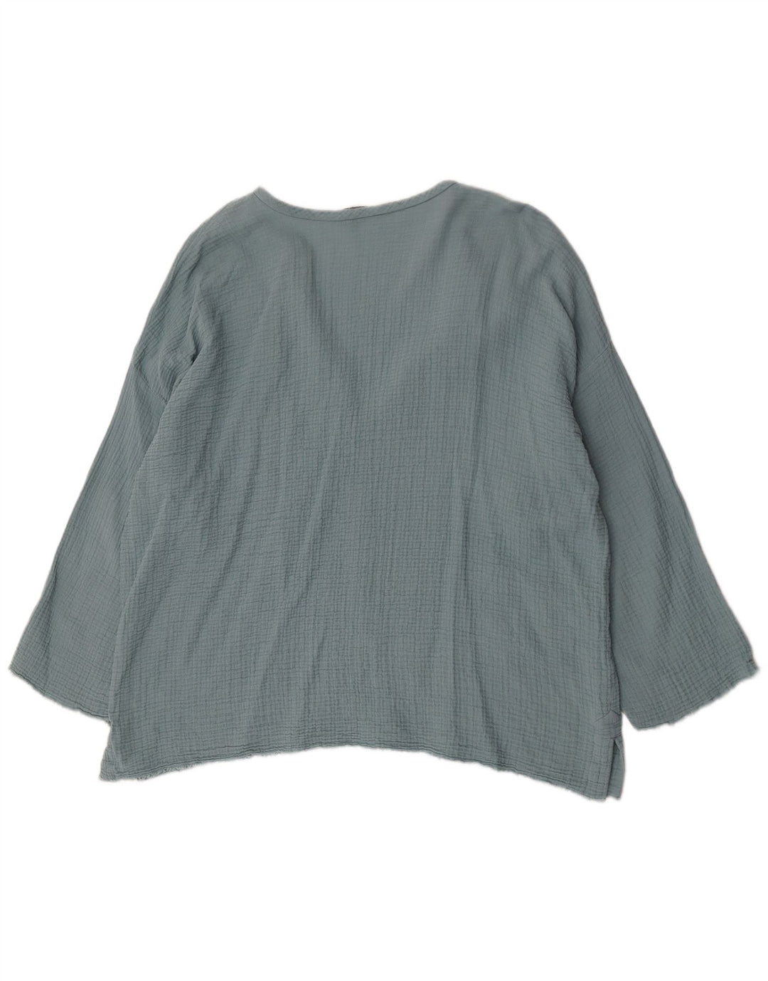 Zara Dame Oversized Tunika Top UK 18 XL Blå Bomuld